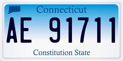 CT license plate AE91711