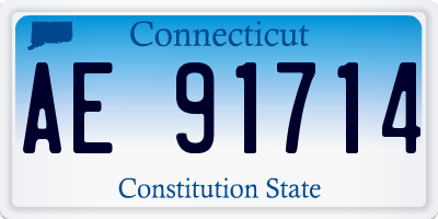 CT license plate AE91714