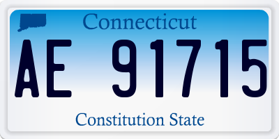 CT license plate AE91715
