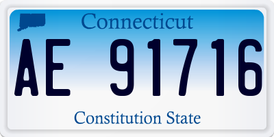 CT license plate AE91716