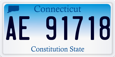CT license plate AE91718