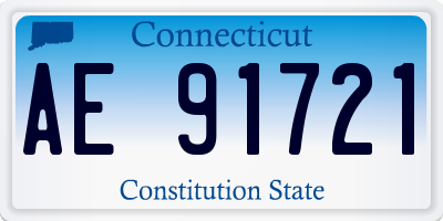 CT license plate AE91721