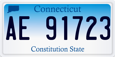 CT license plate AE91723