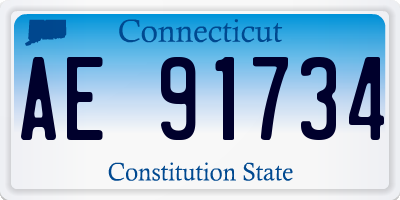 CT license plate AE91734