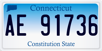 CT license plate AE91736