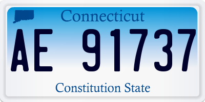 CT license plate AE91737