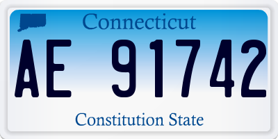 CT license plate AE91742