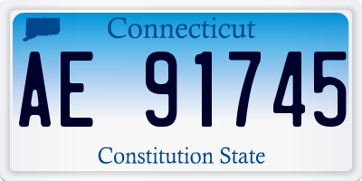 CT license plate AE91745