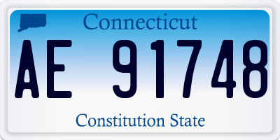 CT license plate AE91748