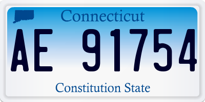 CT license plate AE91754