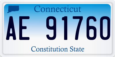 CT license plate AE91760