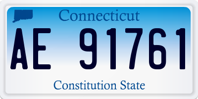 CT license plate AE91761