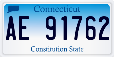 CT license plate AE91762