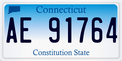 CT license plate AE91764