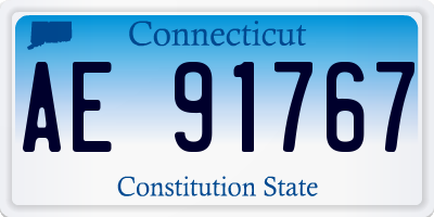 CT license plate AE91767