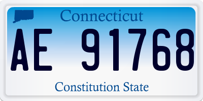 CT license plate AE91768