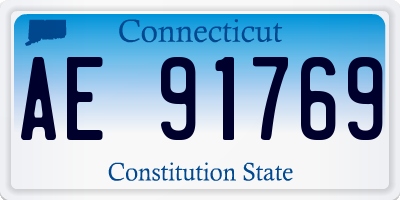 CT license plate AE91769