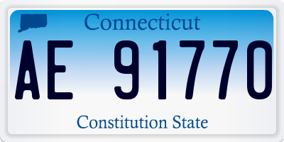 CT license plate AE91770