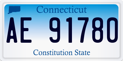 CT license plate AE91780