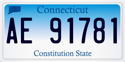 CT license plate AE91781