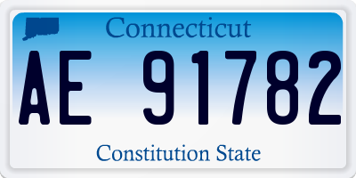CT license plate AE91782