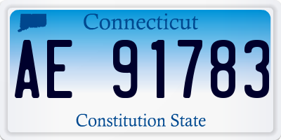 CT license plate AE91783