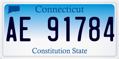 CT license plate AE91784