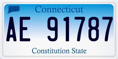 CT license plate AE91787