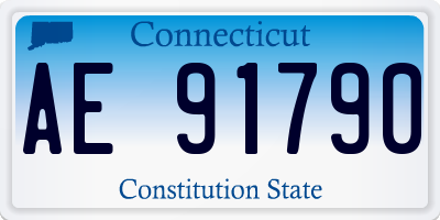 CT license plate AE91790