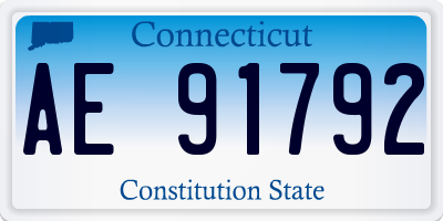 CT license plate AE91792