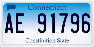 CT license plate AE91796