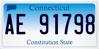 CT license plate AE91798