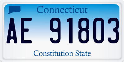 CT license plate AE91803