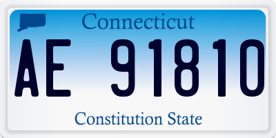 CT license plate AE91810