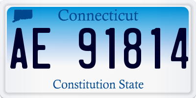 CT license plate AE91814