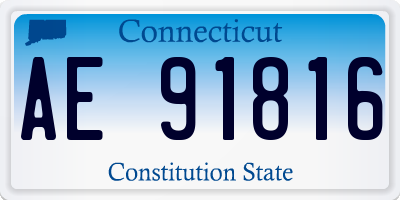 CT license plate AE91816