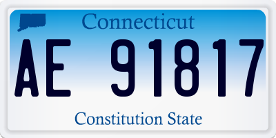 CT license plate AE91817