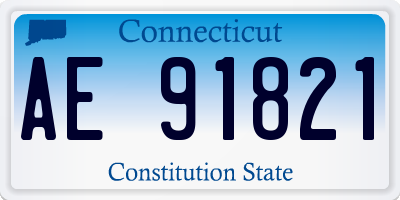 CT license plate AE91821