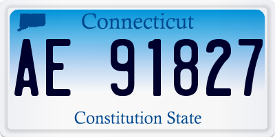 CT license plate AE91827