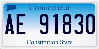 CT license plate AE91830