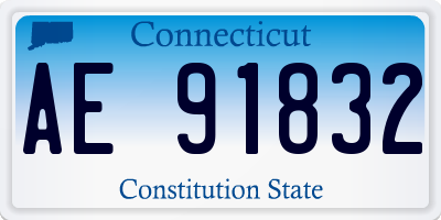 CT license plate AE91832