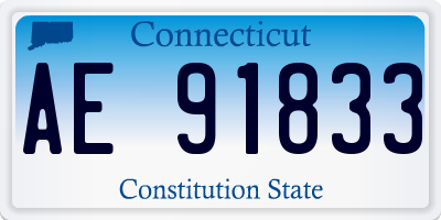 CT license plate AE91833