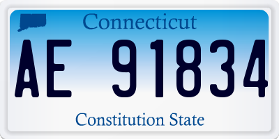 CT license plate AE91834