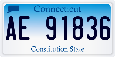 CT license plate AE91836