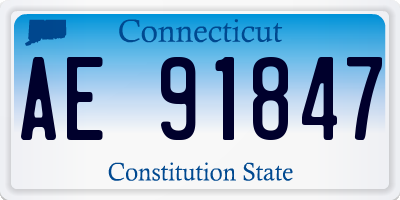 CT license plate AE91847