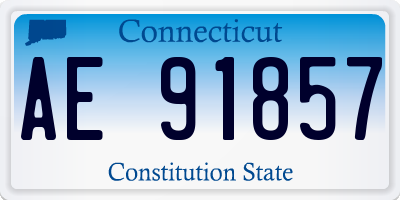 CT license plate AE91857