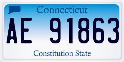 CT license plate AE91863