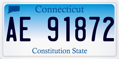 CT license plate AE91872