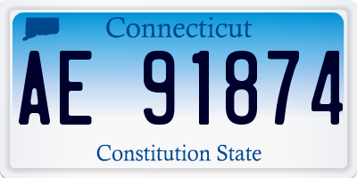 CT license plate AE91874
