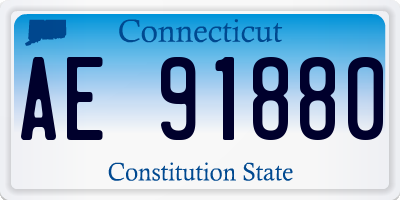 CT license plate AE91880